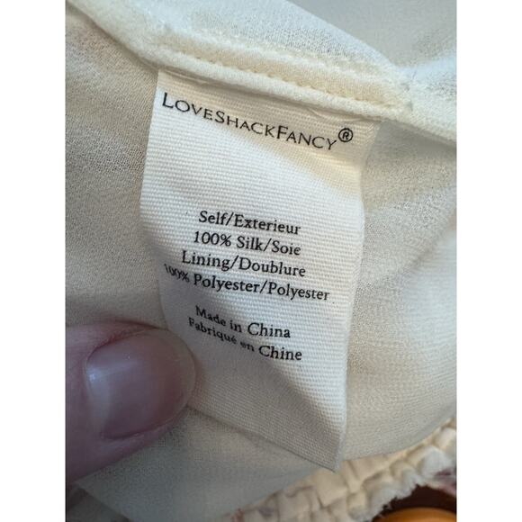 LoveShackFancy Floral Blouse and Skirt Set in Cream and Pink - Picture 2 of 13